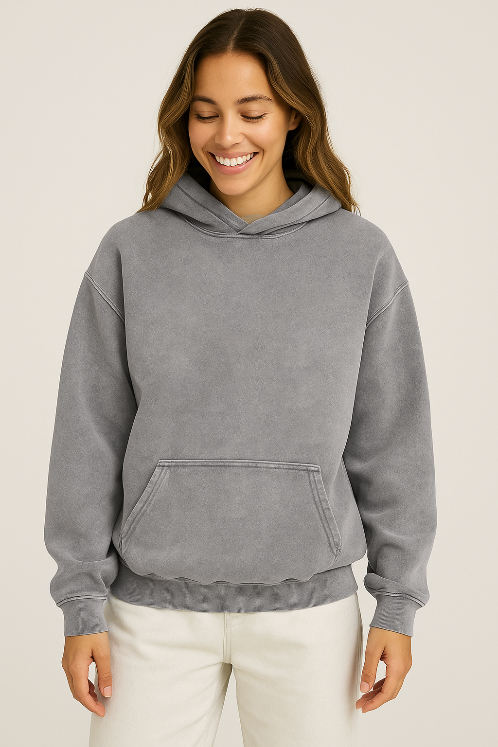 Oversized Acid Wash Fleece Hoodie