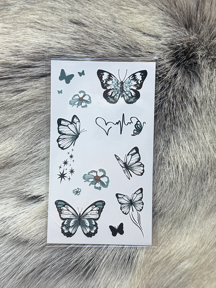 Butterfly Temporary Tattoo Sticker 4 Piece Set