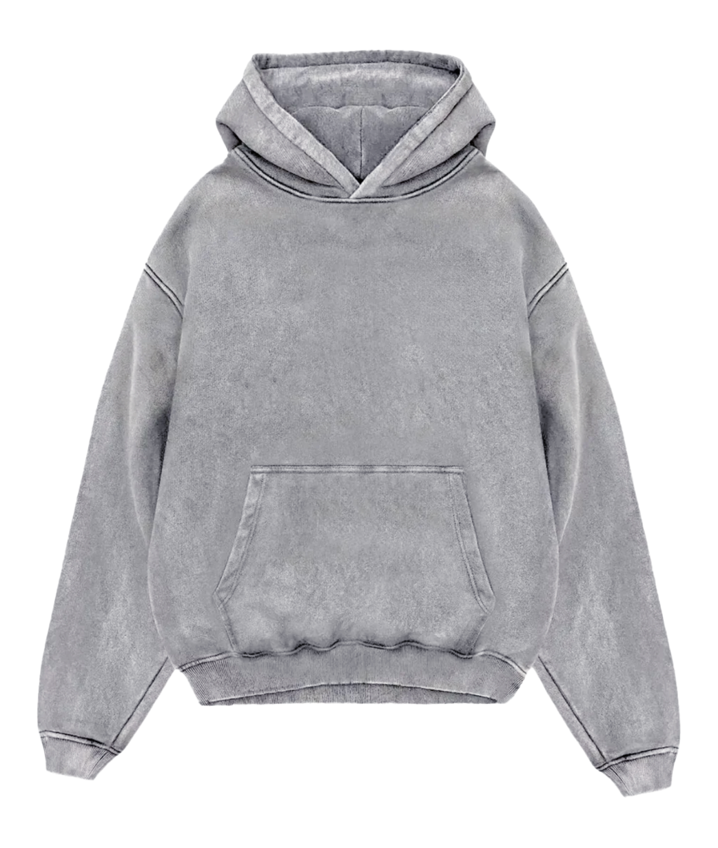 Oversized Acid Wash Fleece Hoodie