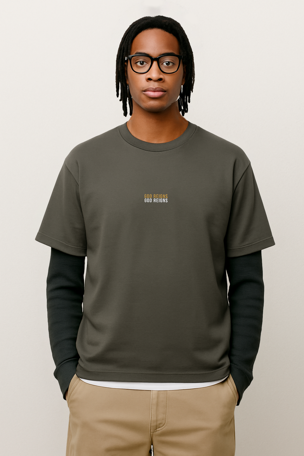 God Reigns Embroidered Unisex oversized t-shirt