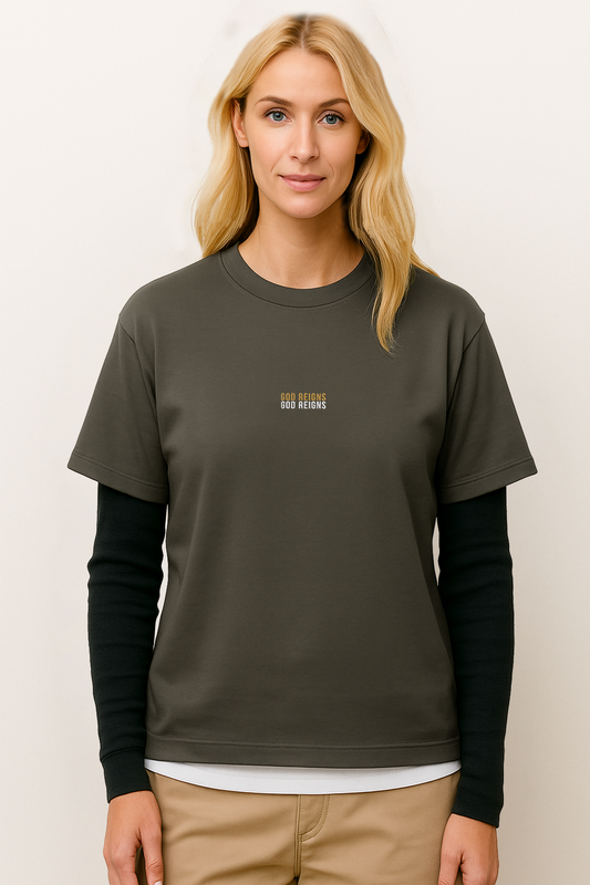 God Reigns Embroidered Unisex oversized t-shirt