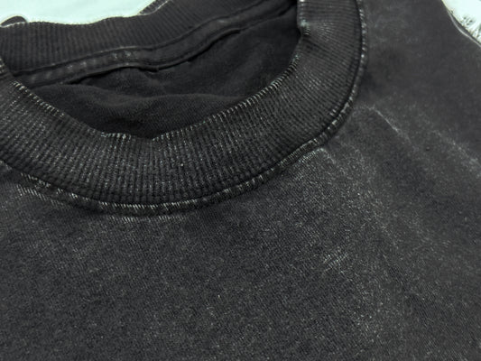 ACID WASH SWEATSHIRT: BLACK