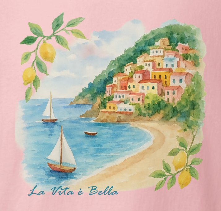 La Vita è Bella Printed Women's Light weight tee