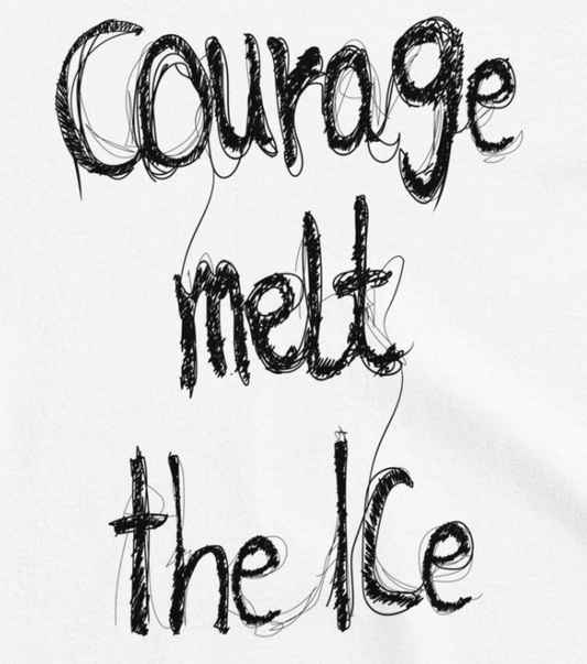 Courage melt the ice graphic garment-dyed heavyweight t-shirt