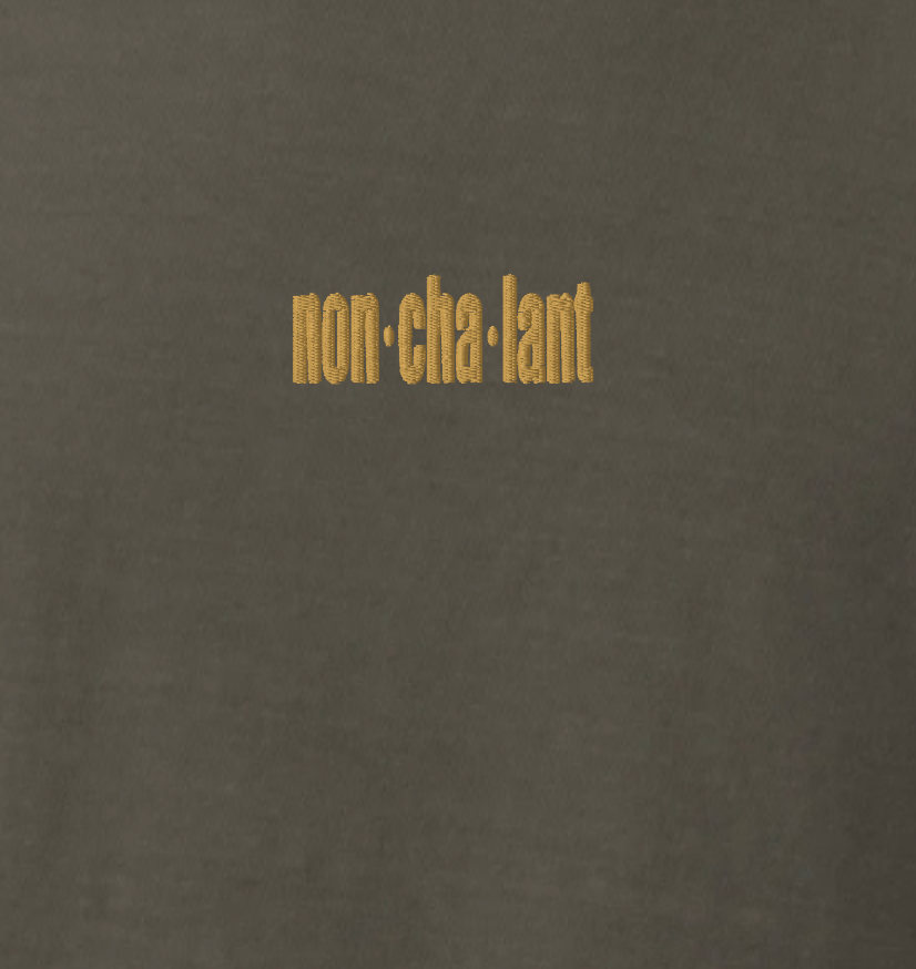 Non.Cha.Lant Embroidery Washed Charcoal Unisex oversized t-shirt