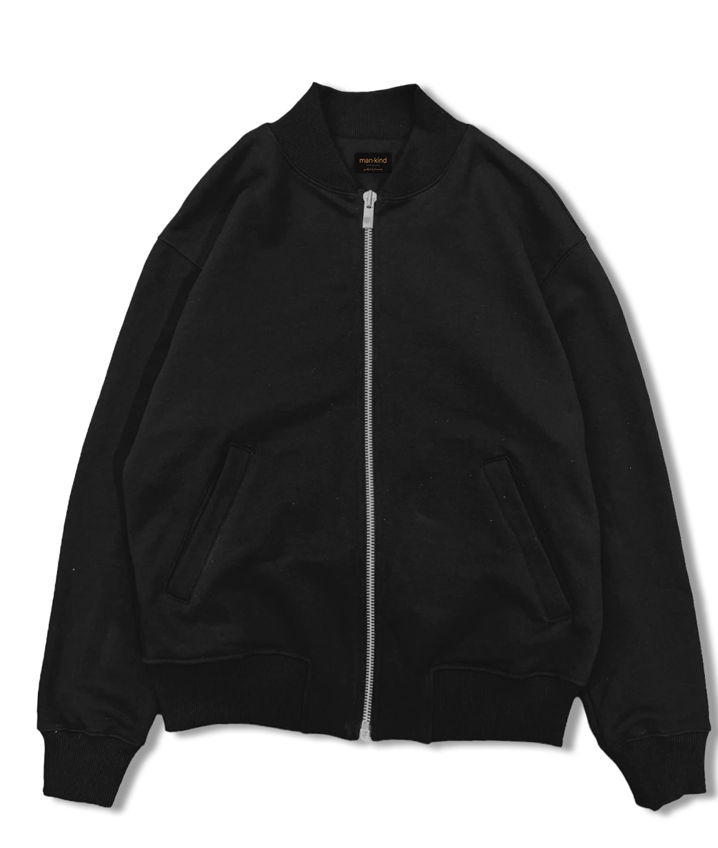 Varsity Zip Up: BLACK