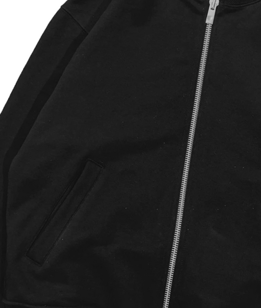 Varsity Zip Up: BLACK
