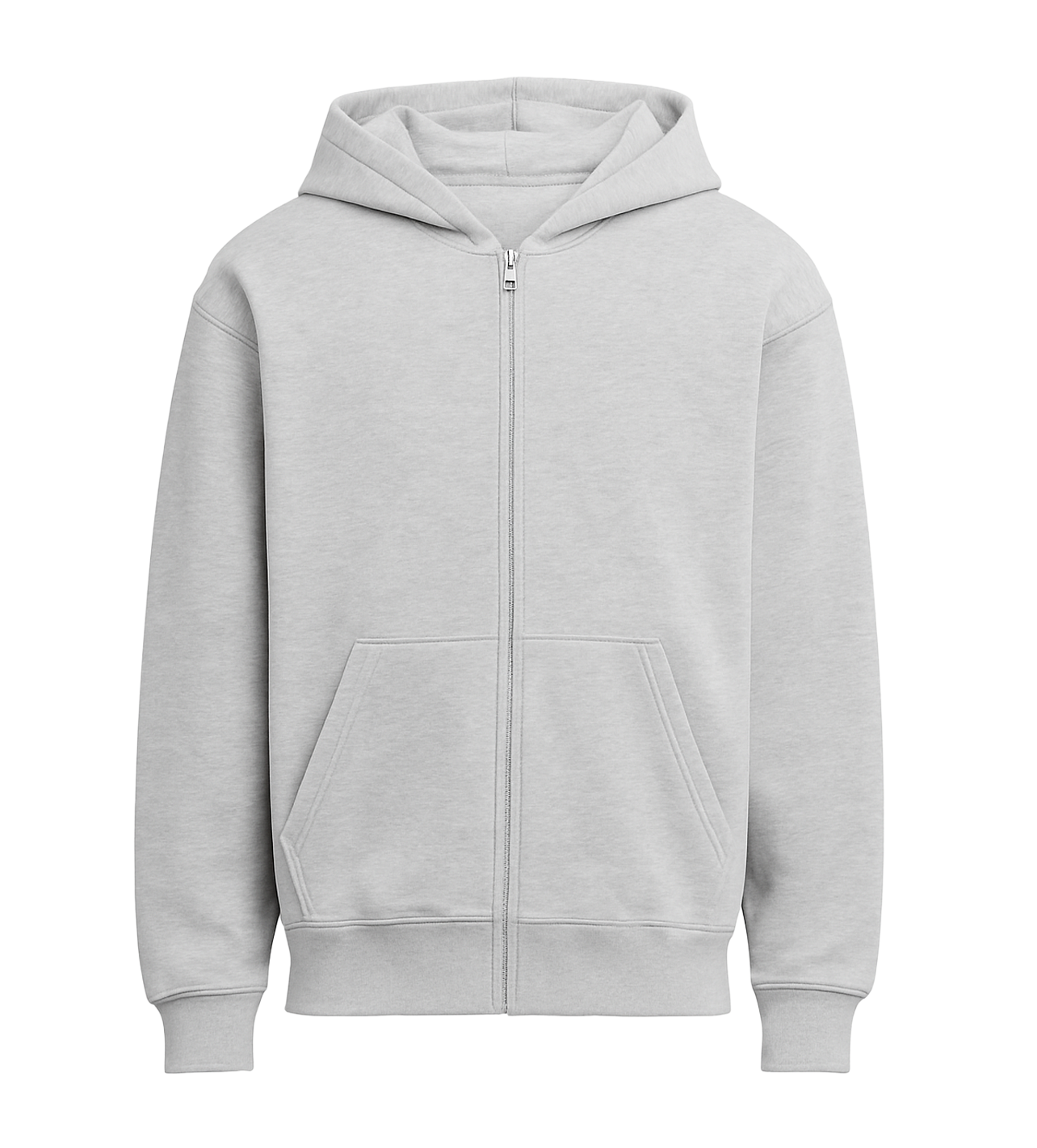 Zip Up Hoodie Lt Grey