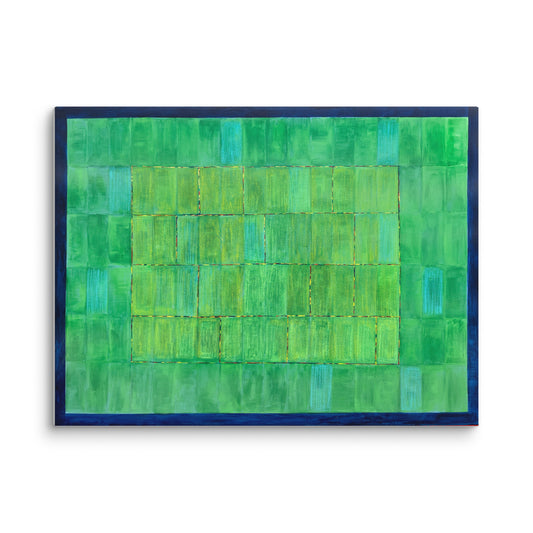Green Grid Wall Art 12″×16″