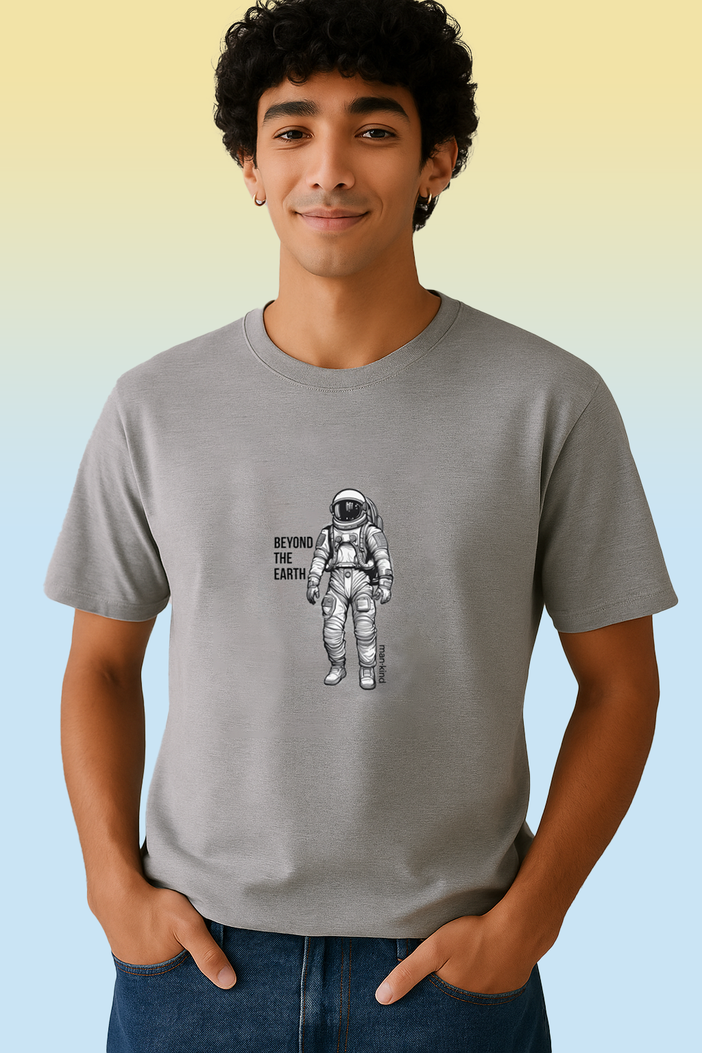Beyond The Earth Graphic Printed Unisex organic mid-light t-shirt