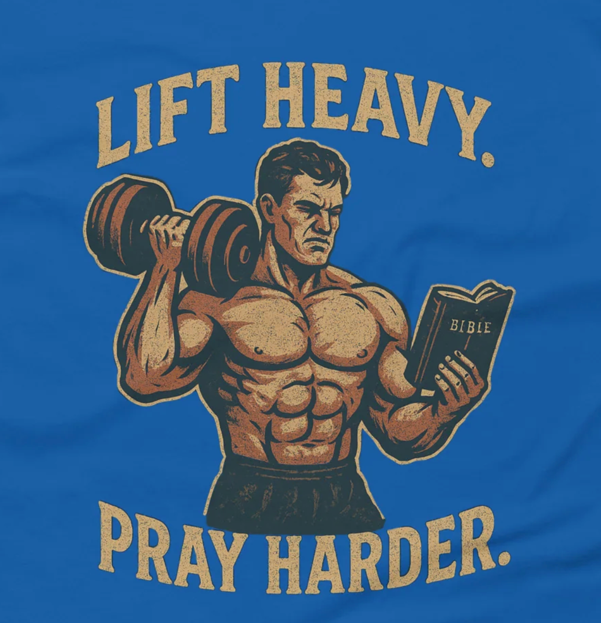 Lift Heavy Pray Harder Graphic Printed Unisex T-Shirt