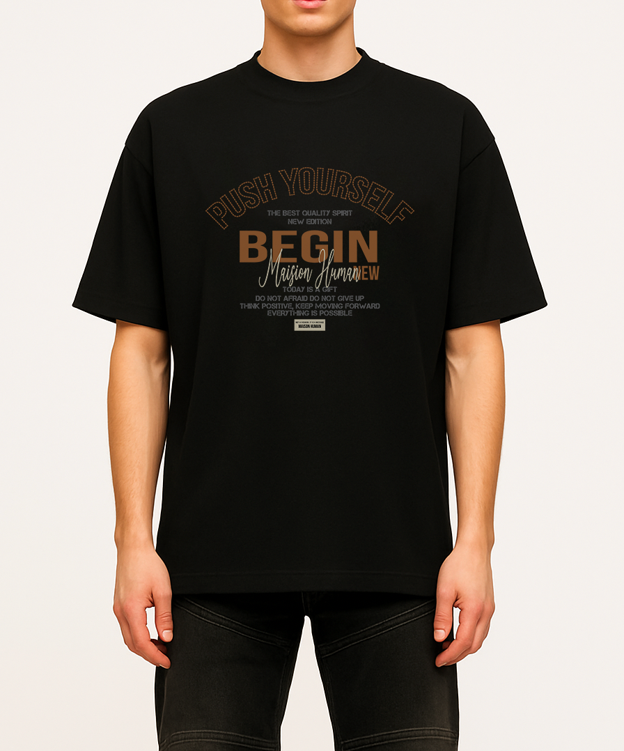 BEGIN printed Men’s premium heavyweight tee