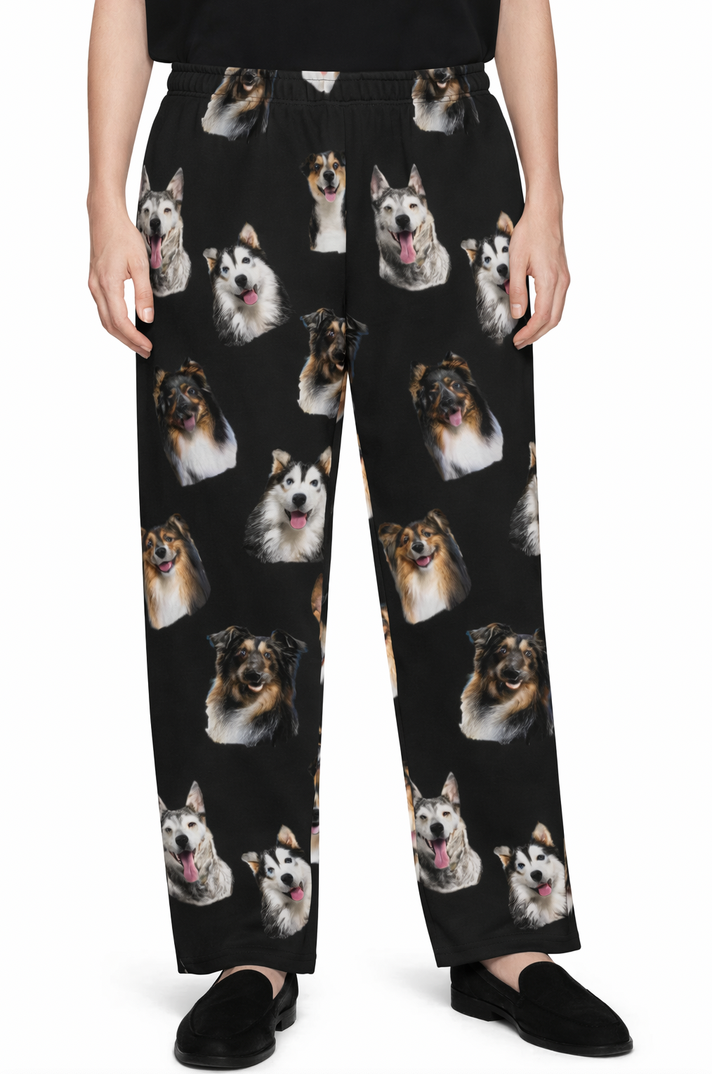 Dog Faces All-over print unisex wide-leg pants