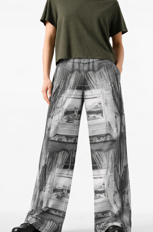 View from the House of Henry All-over print unisex wide-leg pants