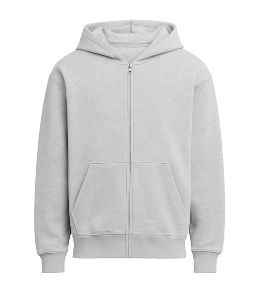 Zip Up Hoodie Lt Grey
